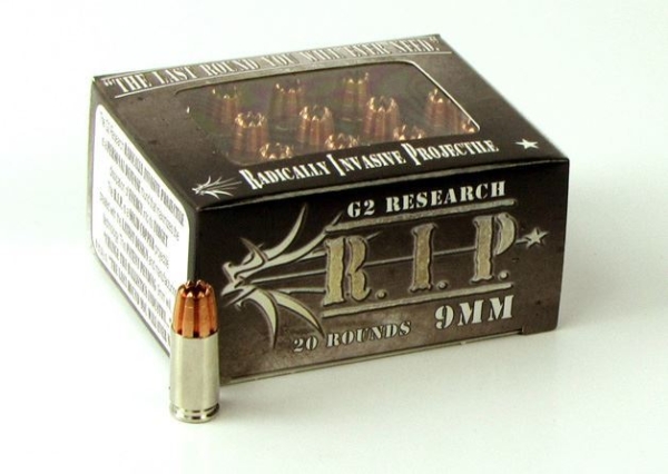 G2 Research 9 mm 92 Grain R.I.P. Ammo – Box of 20 round