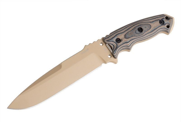 Hogue EX-F01 7 inch A-2 G-10 G-Mascus Dark Earth Scales Fixed Drop Point Blade