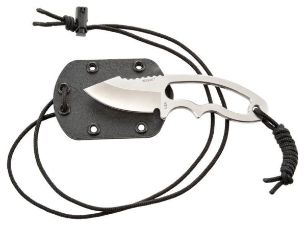 Hogue EX-F03 Neck Knife 2.25 inch Clip Point Blade Tumble Finish 5.5 inch OAL Black Sheath