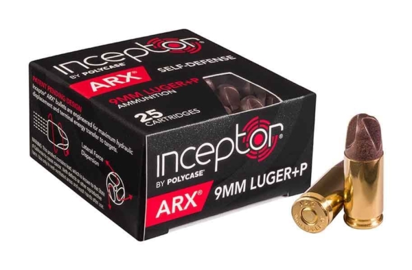 Polycase Inceptor ARX 9mm Ammo 250 Rounds (25 Cartridges X 10 Case)