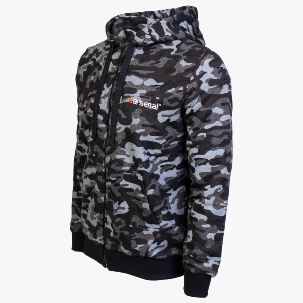 Arsenal X-Large Black Camo Cotton-Poly Relaxed Fit Zip-Up Hoodie