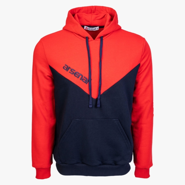 Arsenal Large Blue / Red Sport Cotton-Poly Relaxed Fit Pullover Hoodie