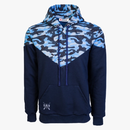 Arsenal Medium Blue Camo Cotton-Poly Relaxed Fit Ascend Pullover Hoodie