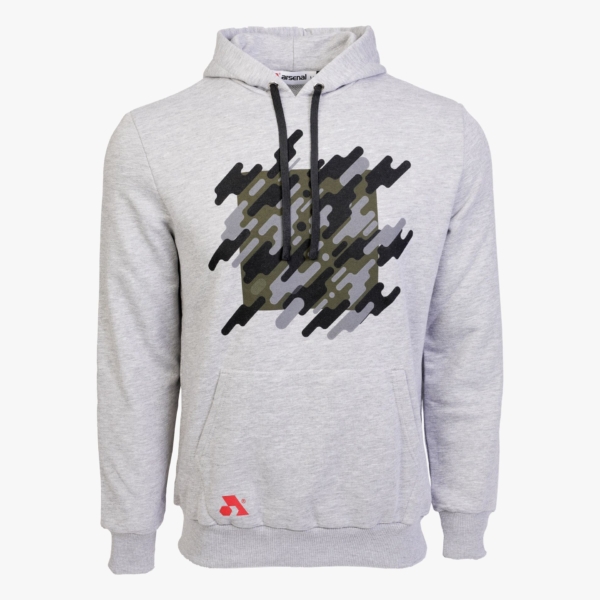 Arsenal X-Large Beige Cotton-Poly Relaxed Fit Graphic Pullover Hoodie