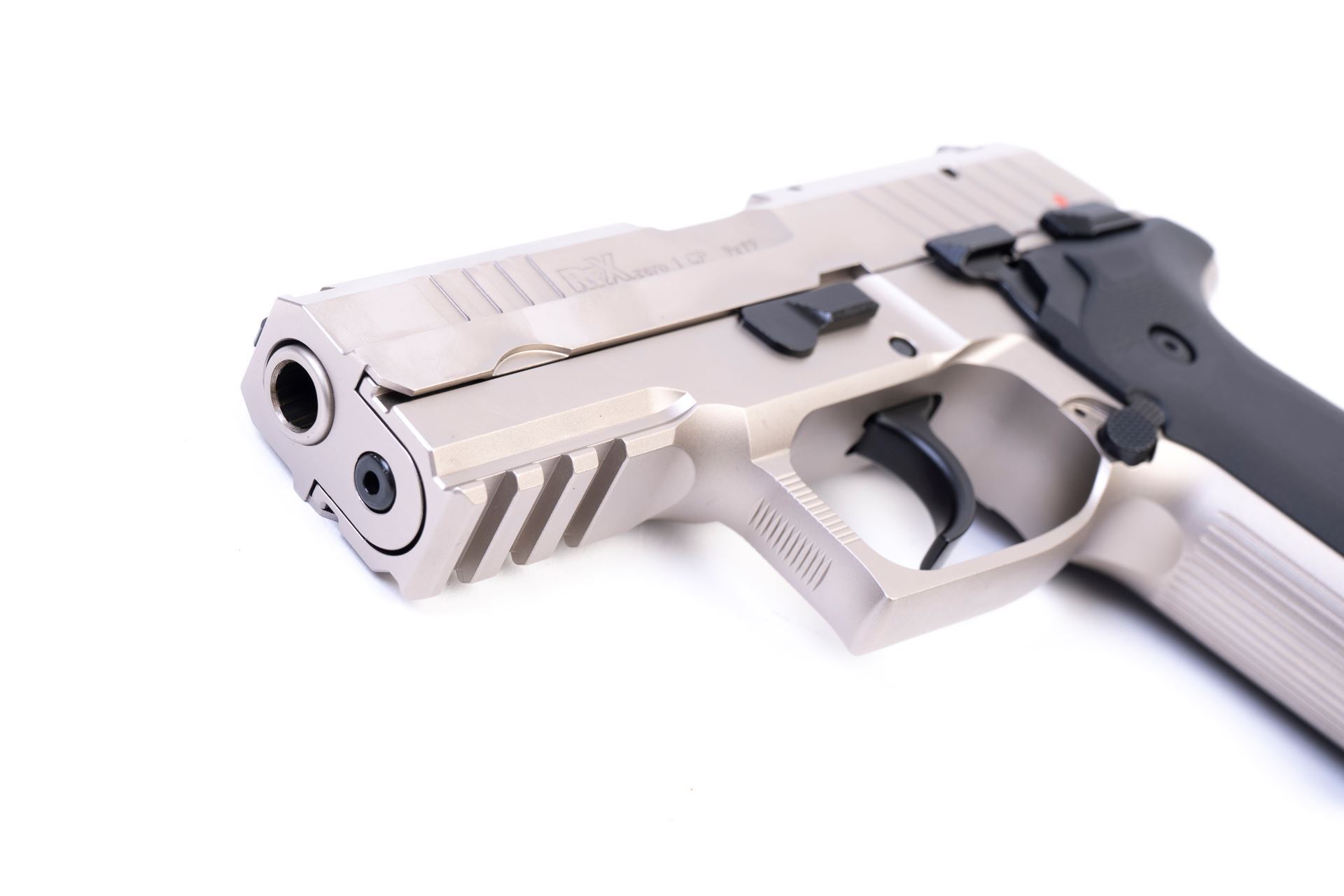 Arex Rex Zero 1CP-06B1 Silver with Hogue Black Grips 9mm Semi-Automatic 15 Round Pistol