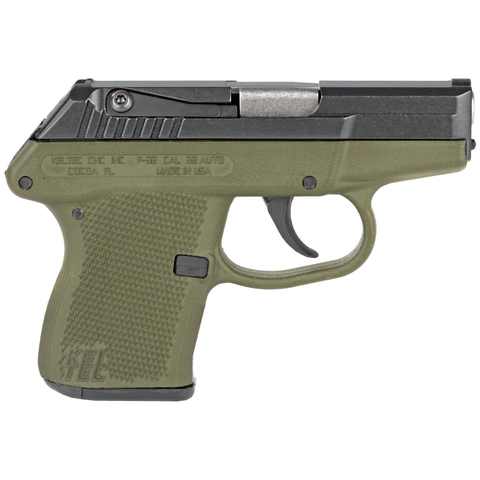 Kel-Tec P32 Black/Green 32 ACP 2.7″ Barrel 7 Round Pistol