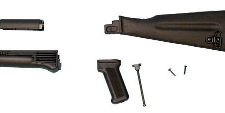 Arsenal Black Polymer NATO Length Stock Set with Stainless Steel Heat Shield for Stamped Receivers