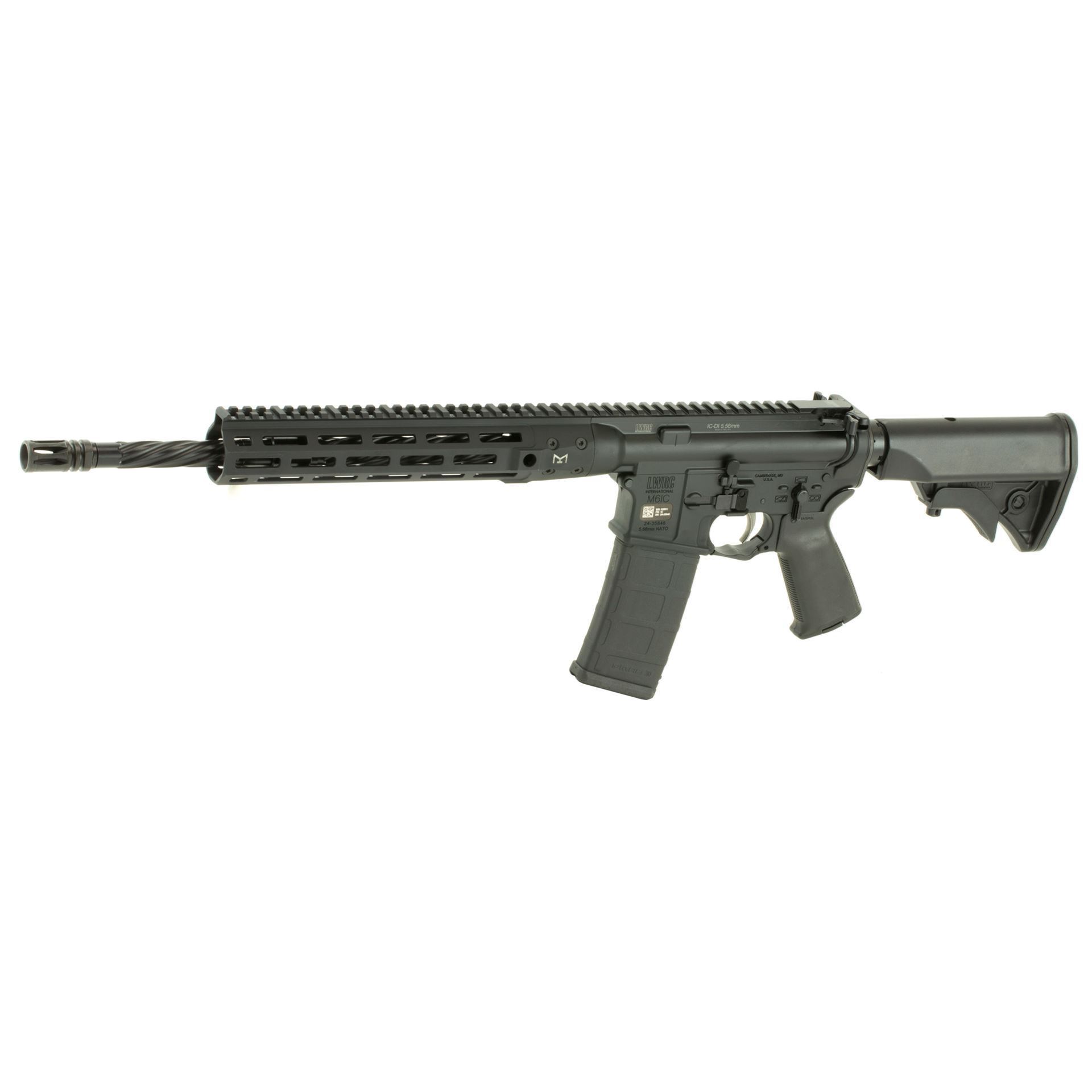 LWRC Direct Impingement Semi-Auto Rifle 223 Rem/5.56 MLock Rail Black