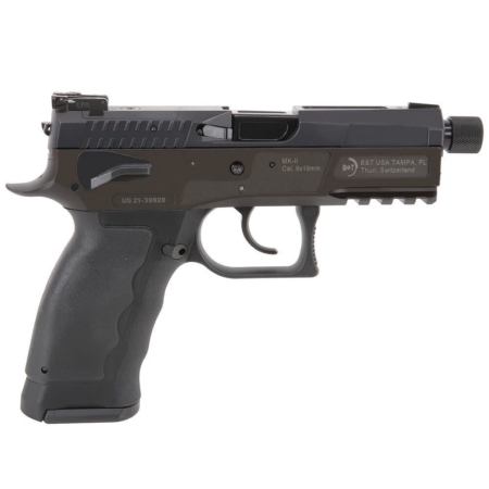 B&T MK-II 9mm 4.3″ Threaded Barrel Semi-Auto Black Pistol 17rd