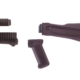 Arsenal Plum Polymer Left-Side Folding Buttstock Set with Stainless Steel Heat Shield and Pistol Grip for Krinkov Stamped Receivers